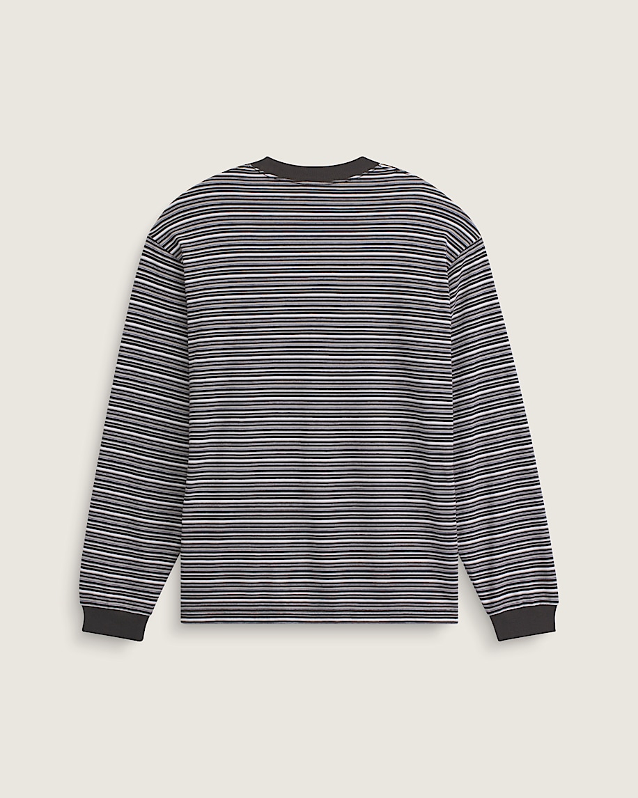 Wesley Stripe Long Sleeve Knit Shirt VANS Faded Black ALT2