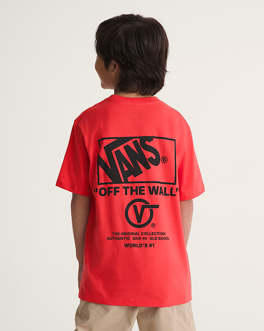 Kids Stacked Hi TShirt VANS Crimson Haze Red ALT3