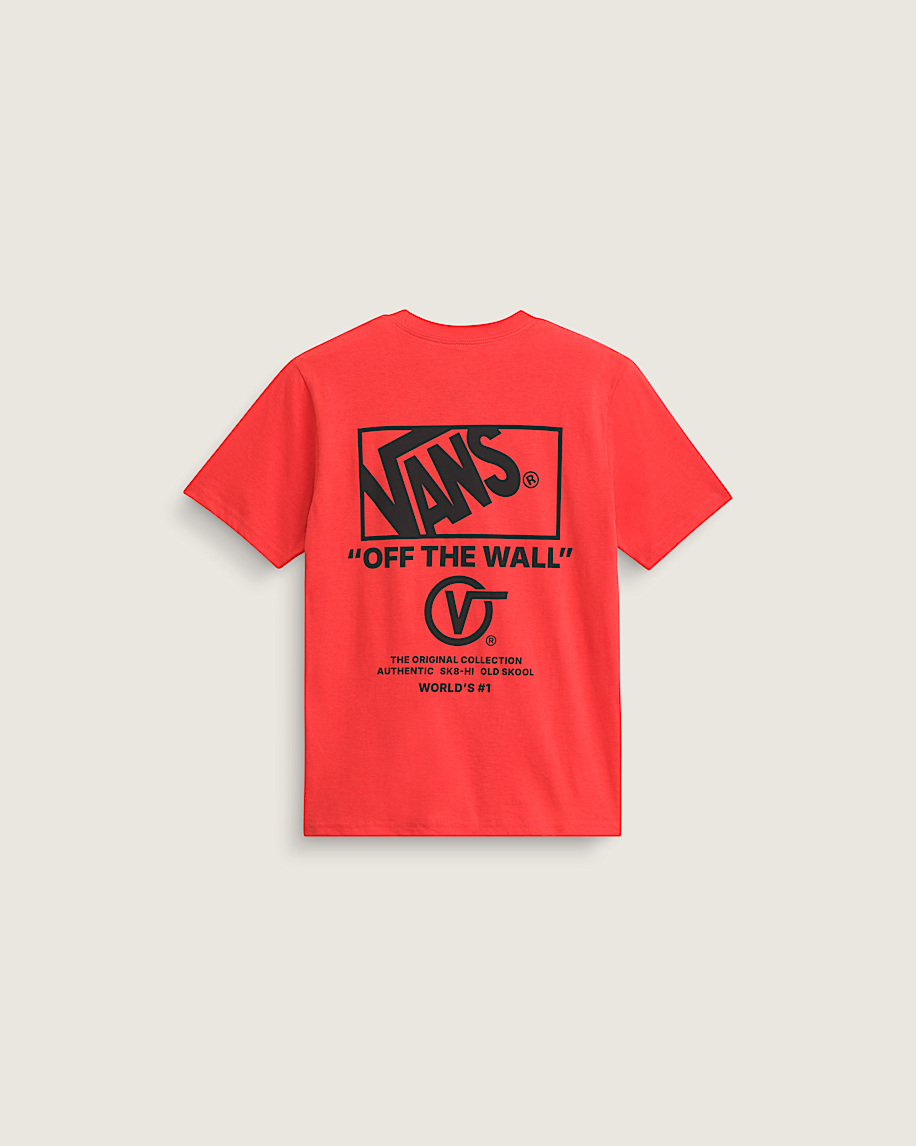 Kids Stacked Hi TShirt VANS Crimson Haze Red HERO