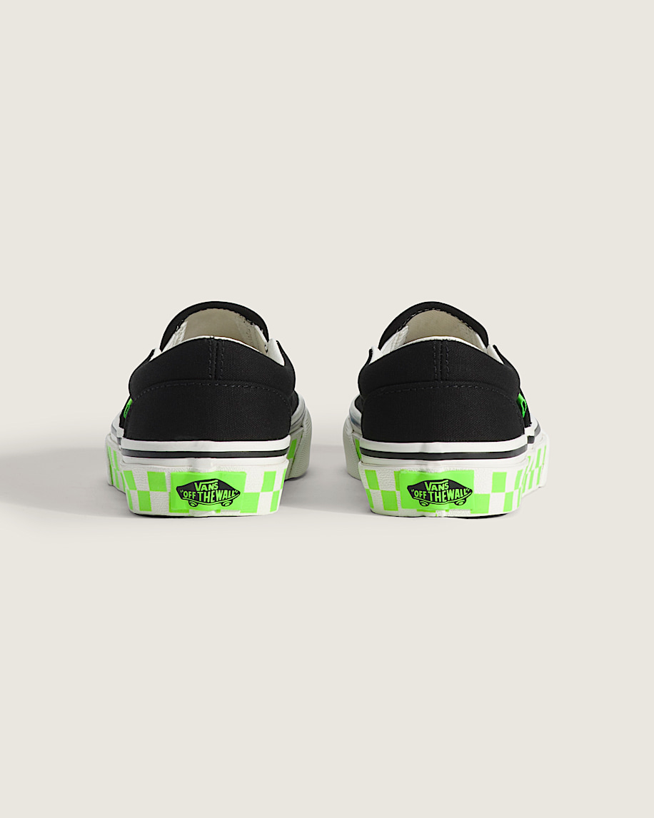 Little Kids Classic SlipOn Shoe VANS GlowintheDark Black  Green Gecko ALT4