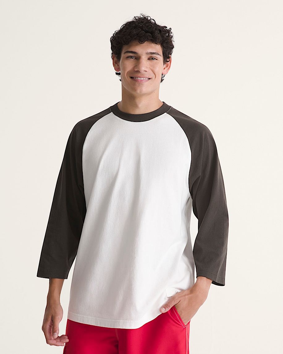 Standard Raglan TShirt VANS Faded Black  Egret White ALT2