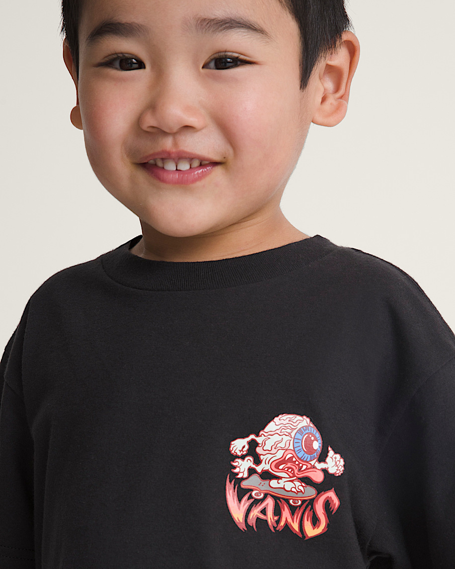 Little Kids Eye Skate Glow In The Dark TShirt VANS GlowintheDark  Black ALT5