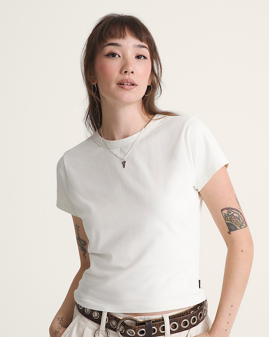 Jersey Knit Shirt VANS Marshmallow White ALT2