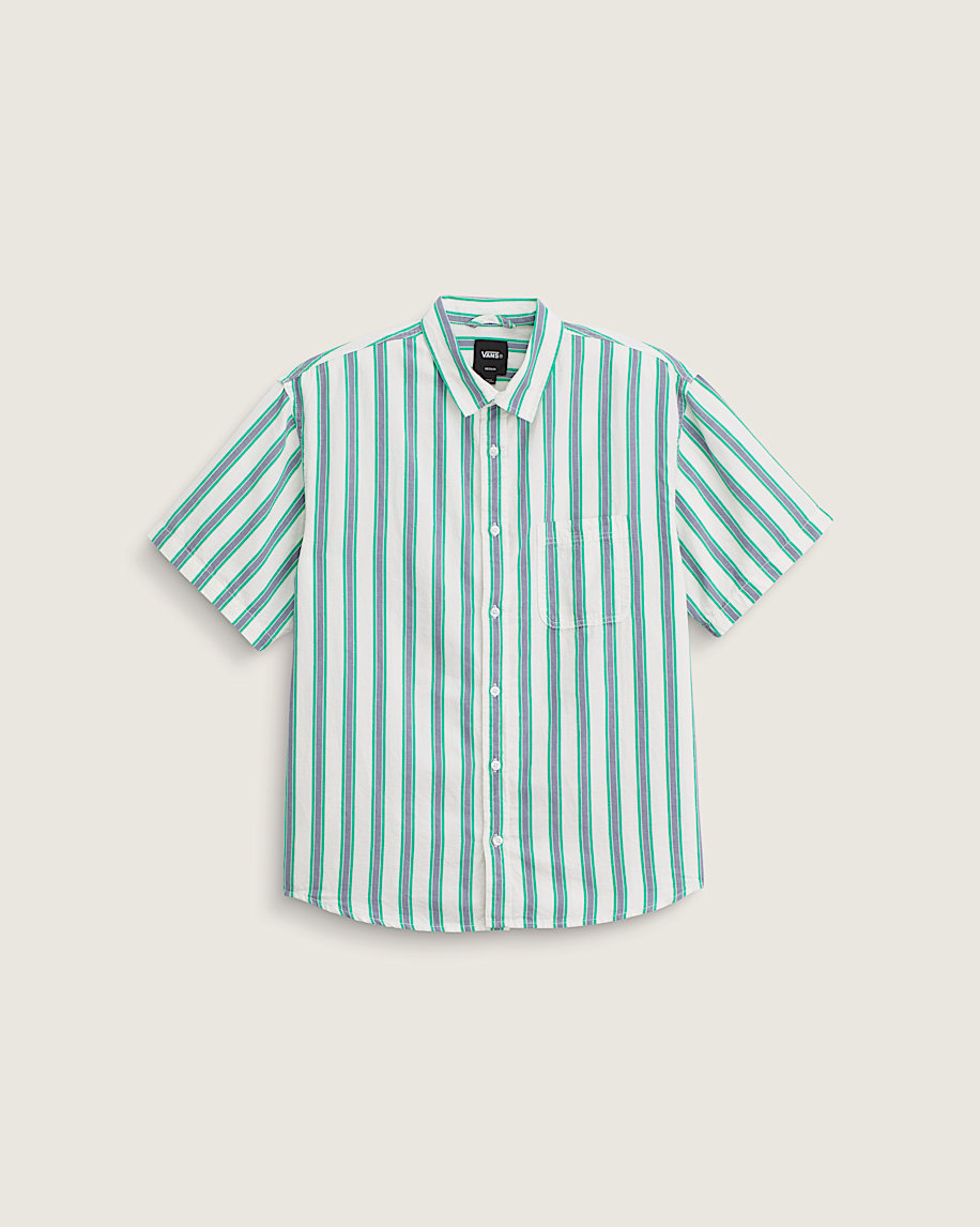 Lawson Stripe Shirt VANS White  Vivid Verdant Green HERO