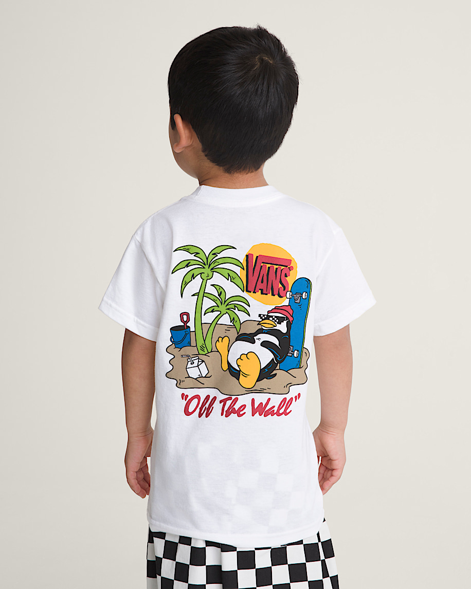 Little Kids Yolo Penguin TShirt VANS White ALT3