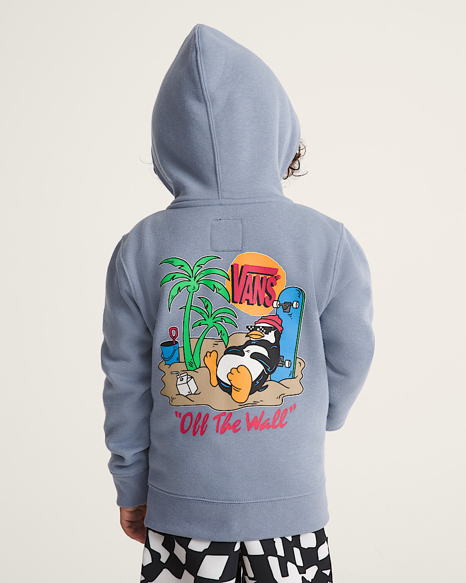 Little Kids Yolo Penguin Zip Hoodie VANS Glacial Slate Blue ALT3