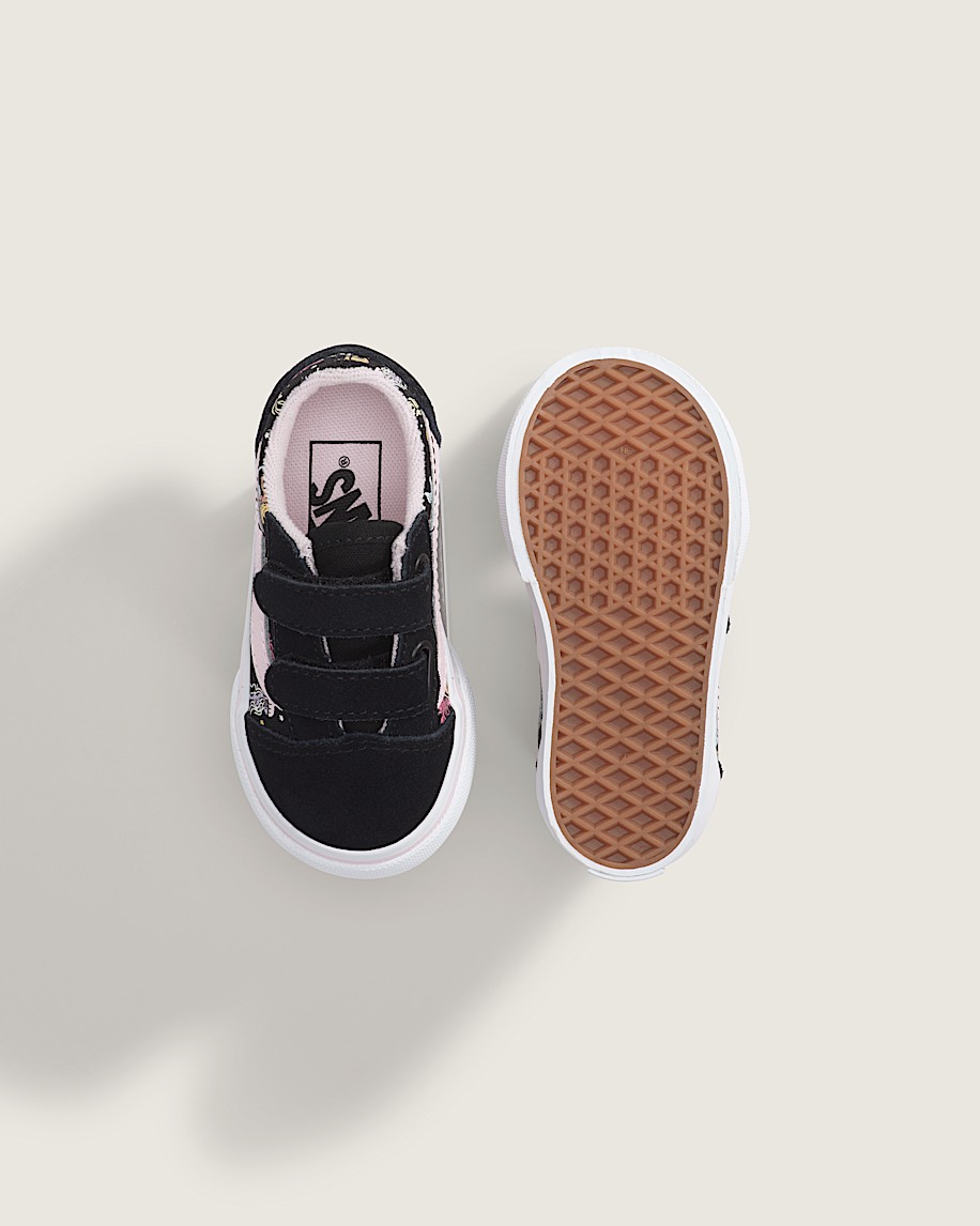 Toddler Old Skool V Shoe VANS GlowintheDark Black  Pastel Pink ALT2