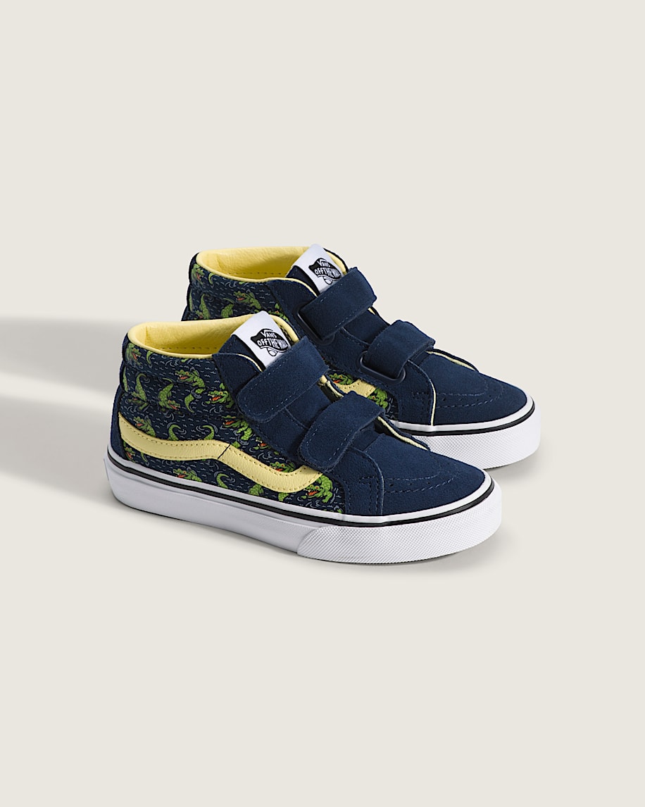 Little Kids Sk8Mid V Shoe VANS GlowintheDark Navy Blue  Yellow ALT1