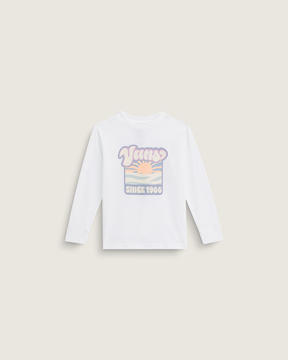 Little Kids Sun Dip Long Sleeve TShirt VANS White ALT1
