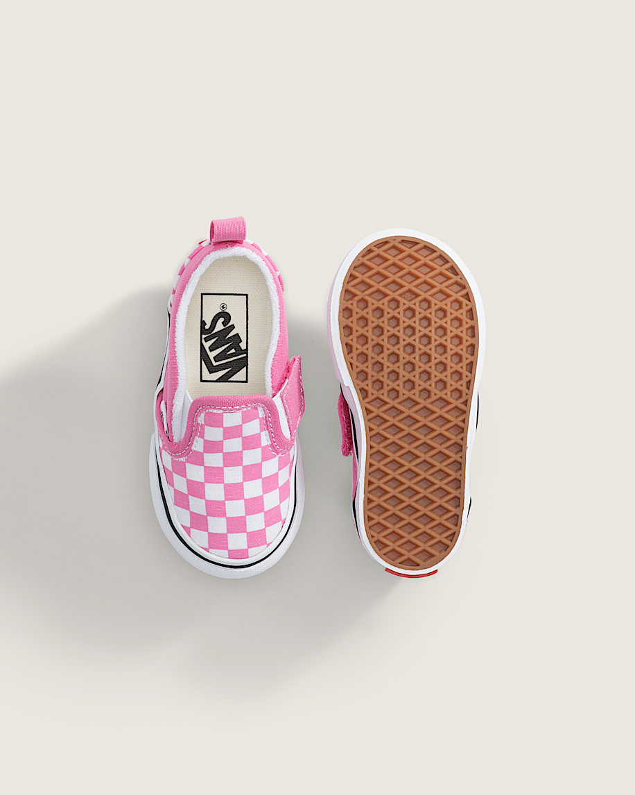 Toddler Classic SlipOn V Checkerboard Shoe VANS Checkerboard Fizz Pink ALT2