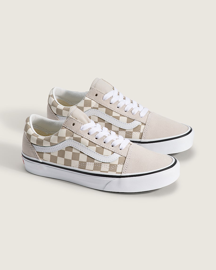 Old Skool Checkerboard Shoe VANS Checkerboard Oatmeal Beige ALT1