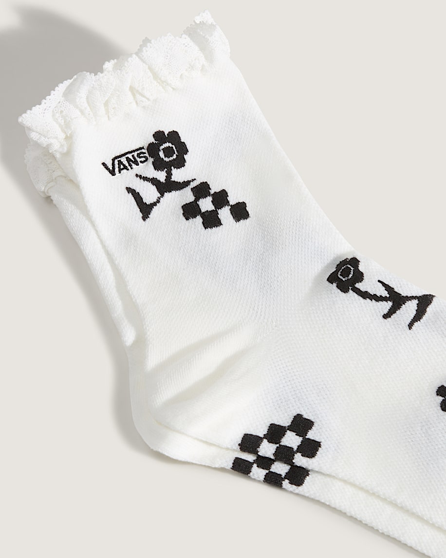 Sereno Lace Crew Socks VANS Marshmallow White  Black ALT2