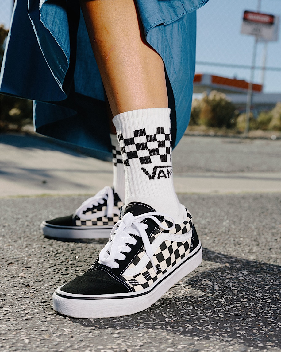 Old Skool Checkerboard Shoe VANS Checkerboard Black  White ALT5