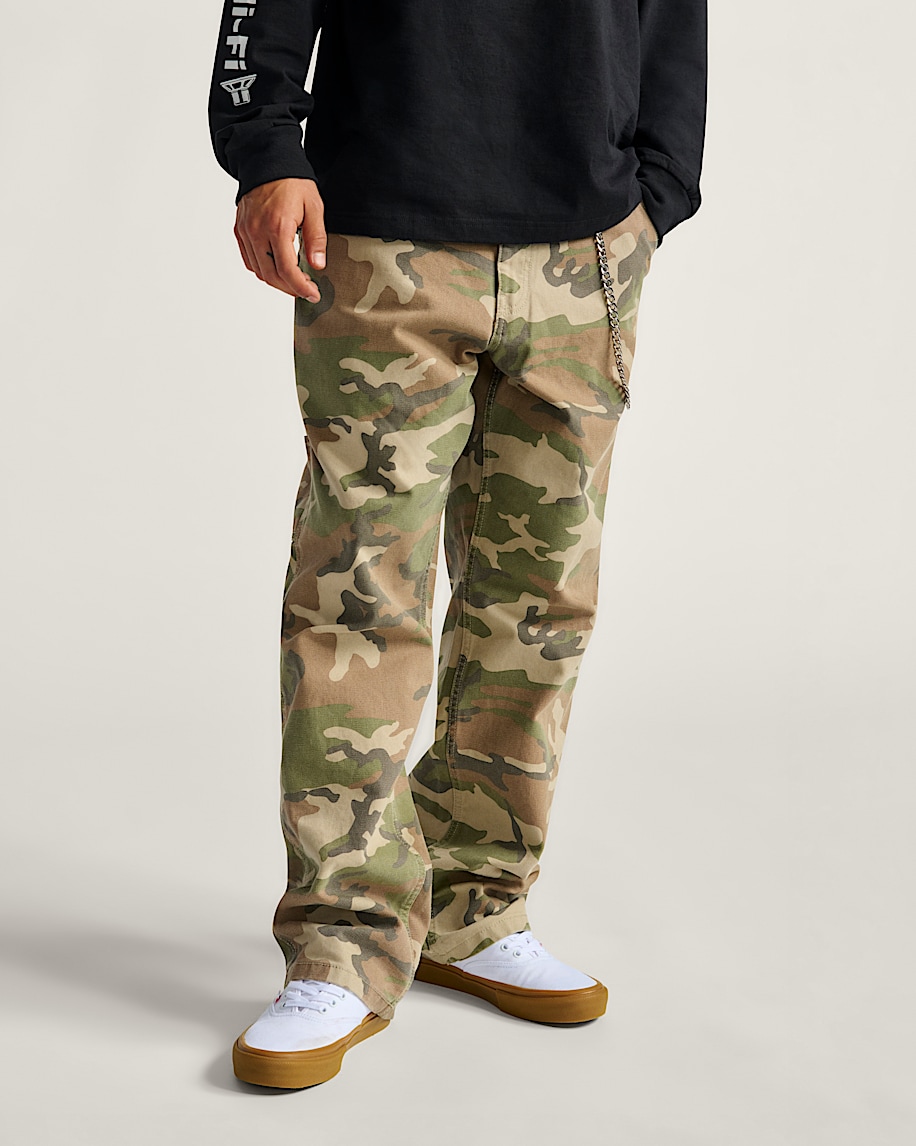 Drill Chore Carpenter Loose Denim Pants VANS Vintage Camo Black HERO
