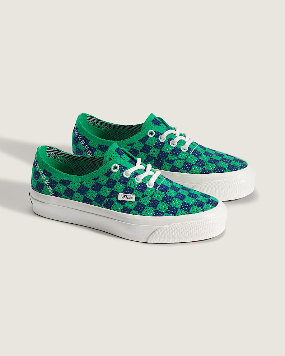 Premium Authentic Checkerboard Shoe VANS Checkerboard Green  Navy Blue ALT2