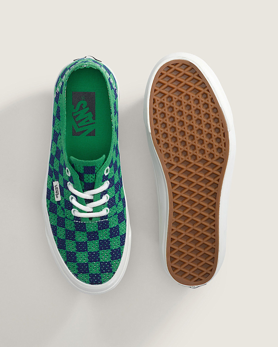 Premium Authentic Checkerboard Shoe VANS Checkerboard Green  Navy Blue ALT3
