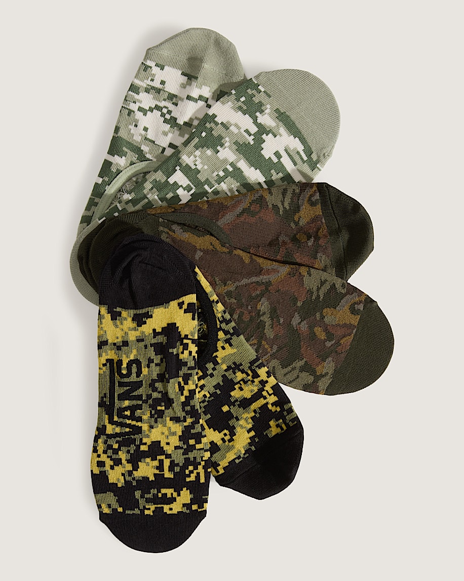 Printed Canoodle Socks 3Pack VANS Neutral Olive Green  Marshmallow White ALT1