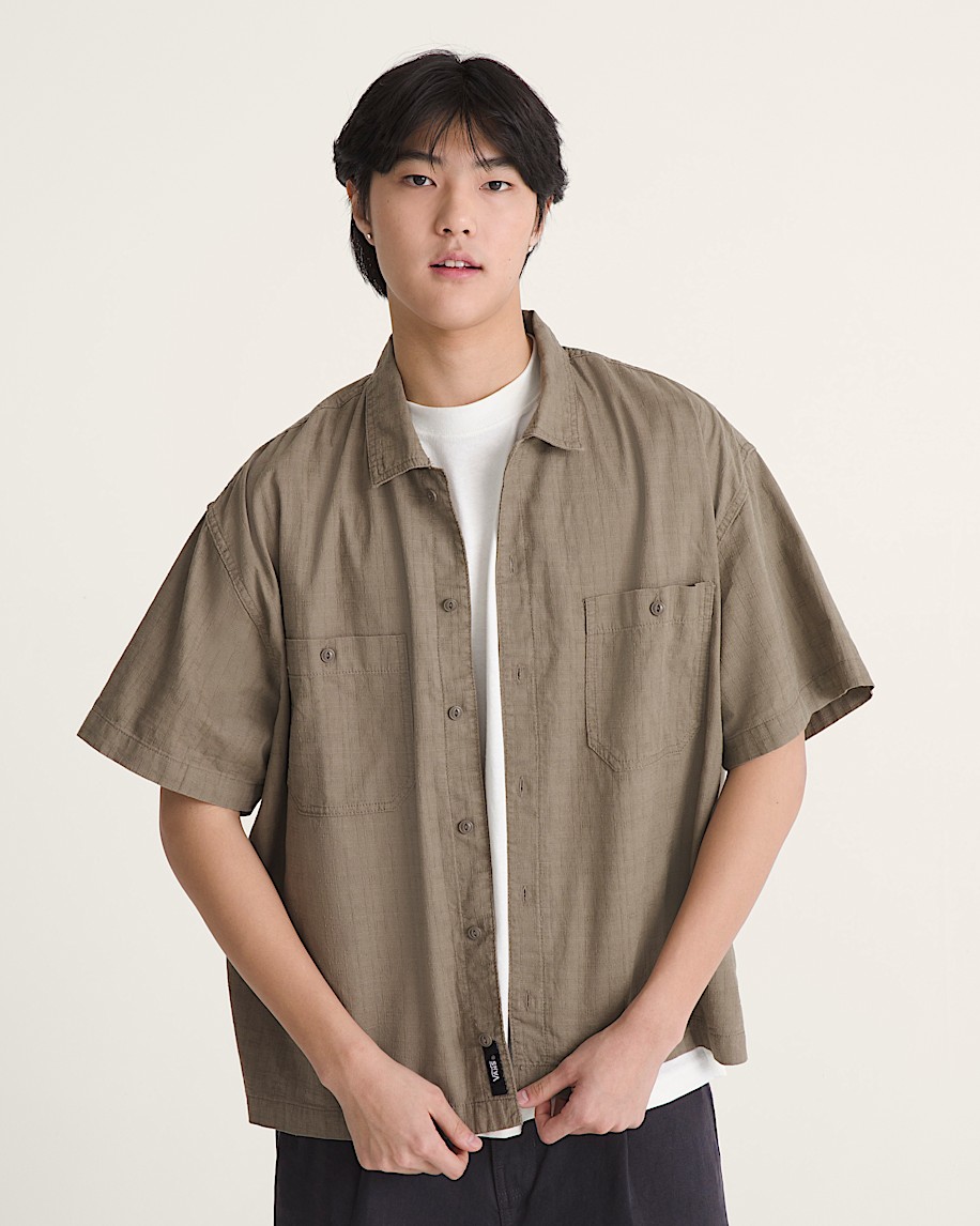 Larkspur Solid Shirt VANS Bungee Cord Brown ALT2