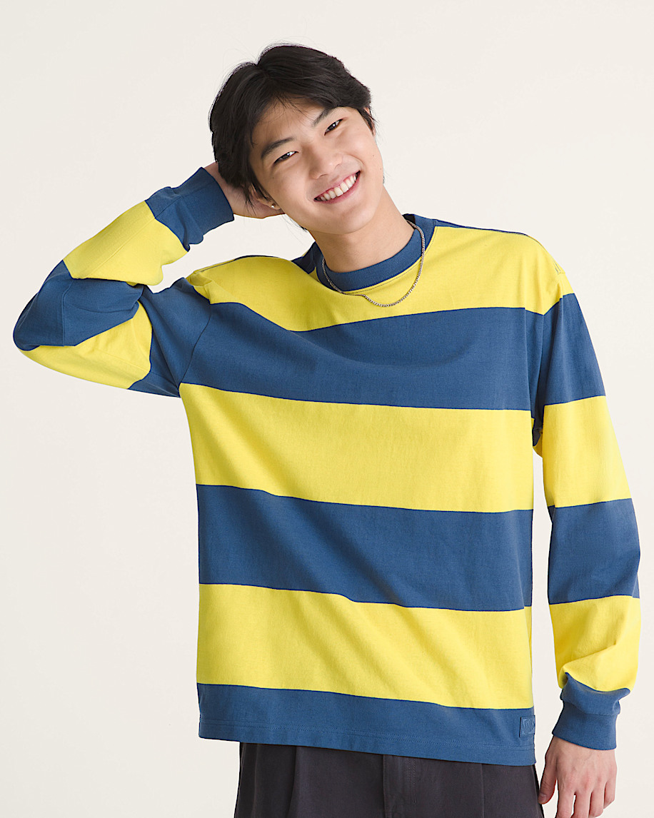 Rugby Stripe Long Sleeve Shirt VANS Dusty Gold ALT2