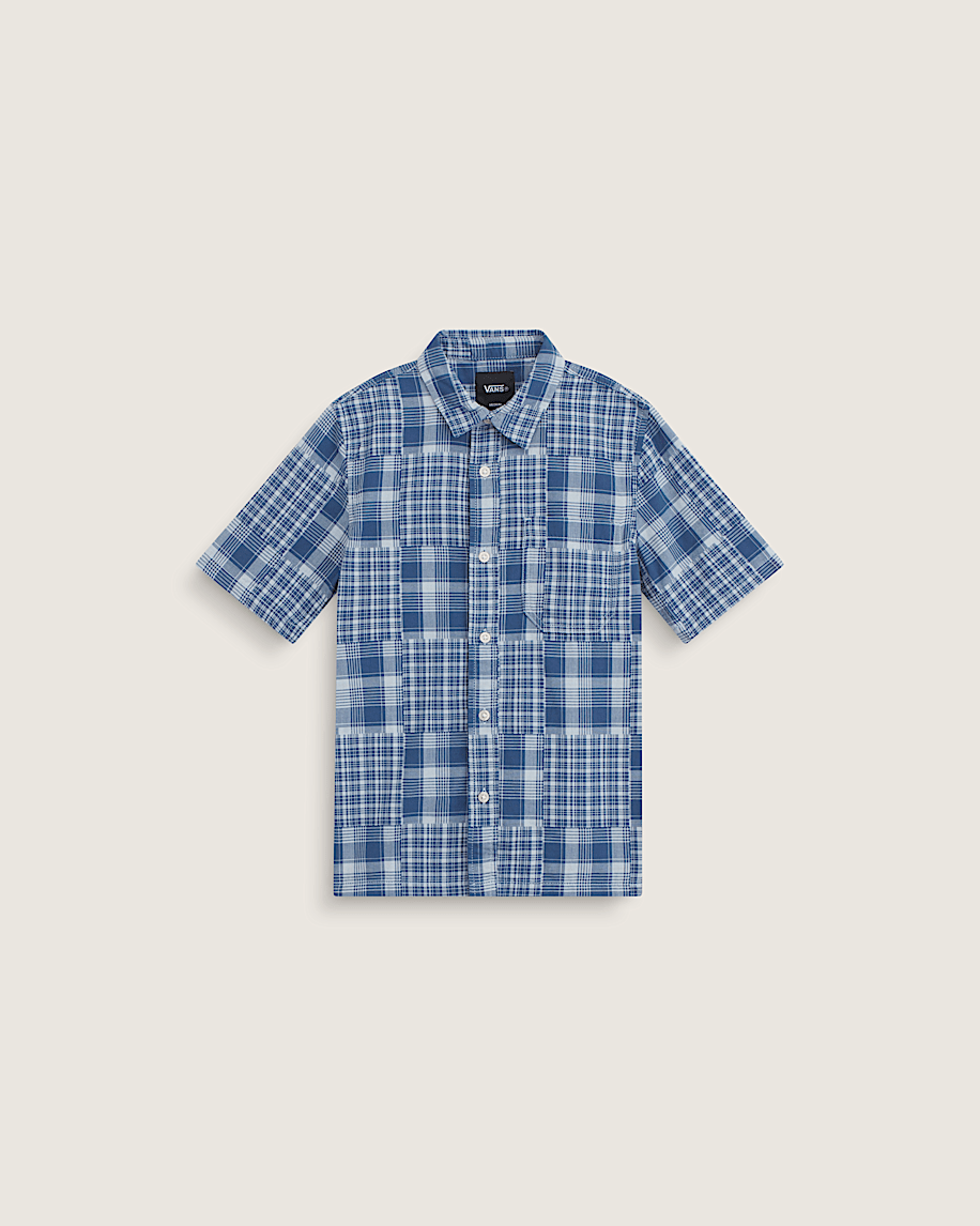 Kids Larkspur Plaid Shirt VANS True Navy Blue HERO
