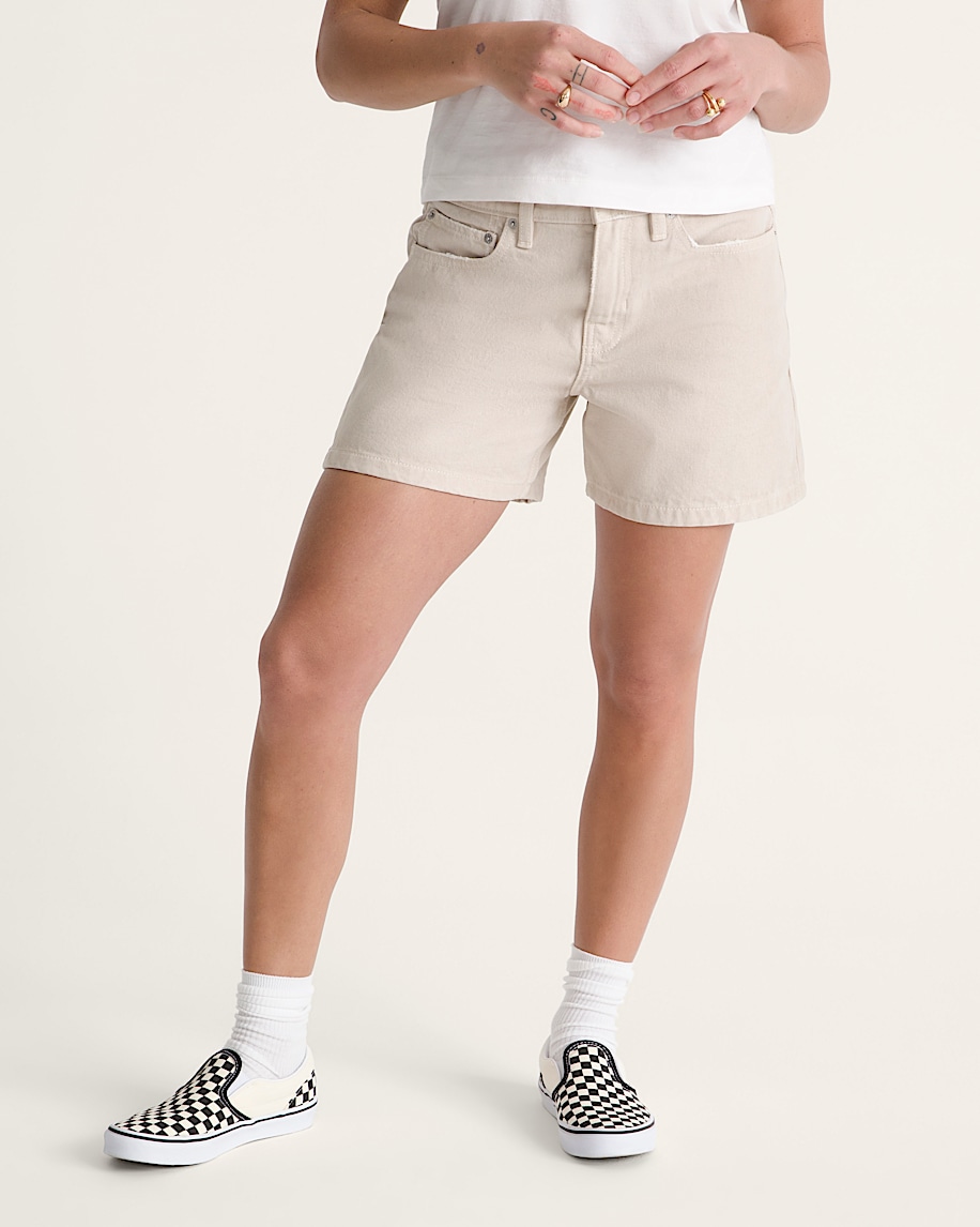 Check5 Mid Rise Shorts VANS Oatmeal Beige ALT2