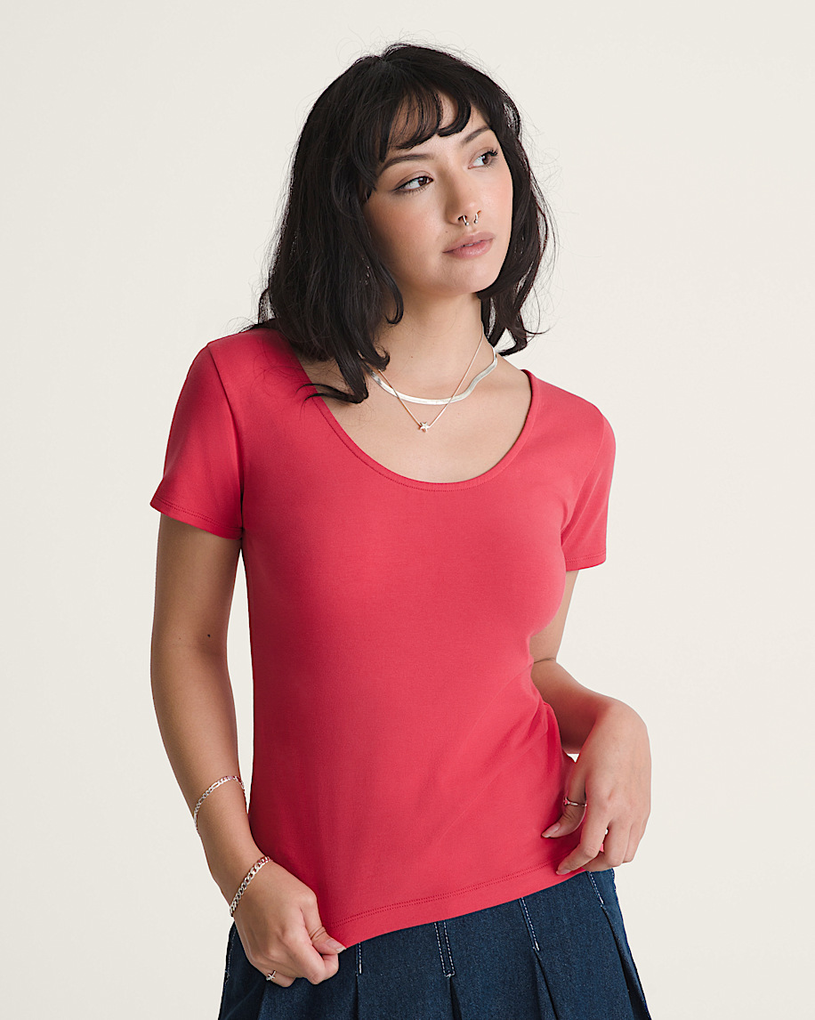 Double Scoop TShirt VANS Crimson Haze Red ALT2