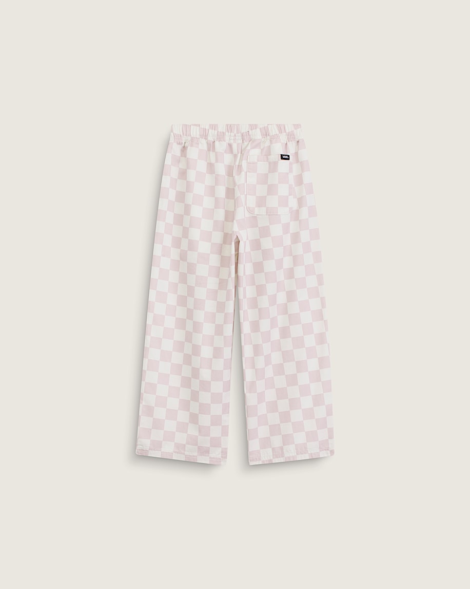 Lili Elastic Waist Checkerboard Pant VANS Pale Petal Pink  Marshmallow White ALT1