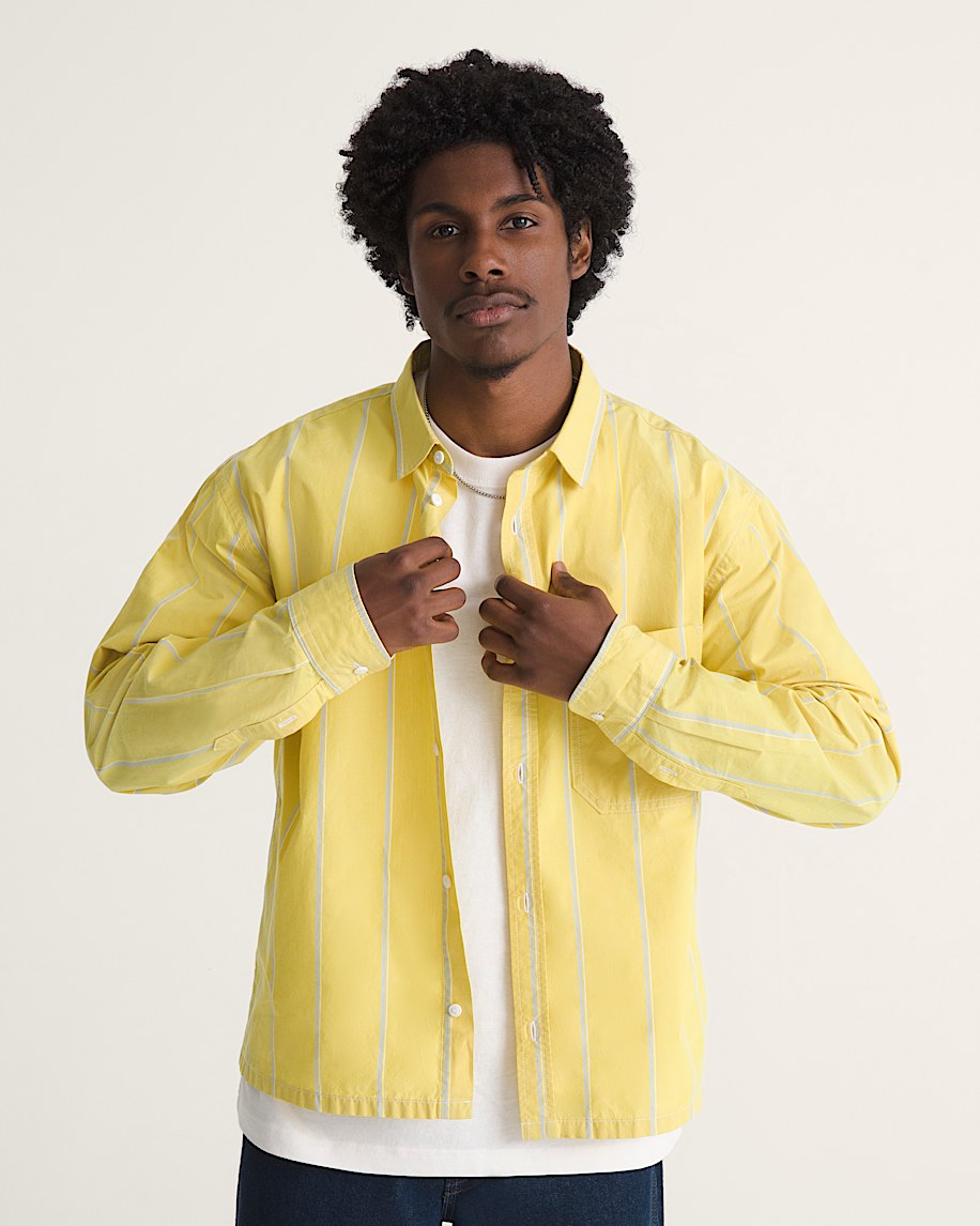 Striped Oxford Long Sleeve Shirt VANS Dusty Gold ALT2