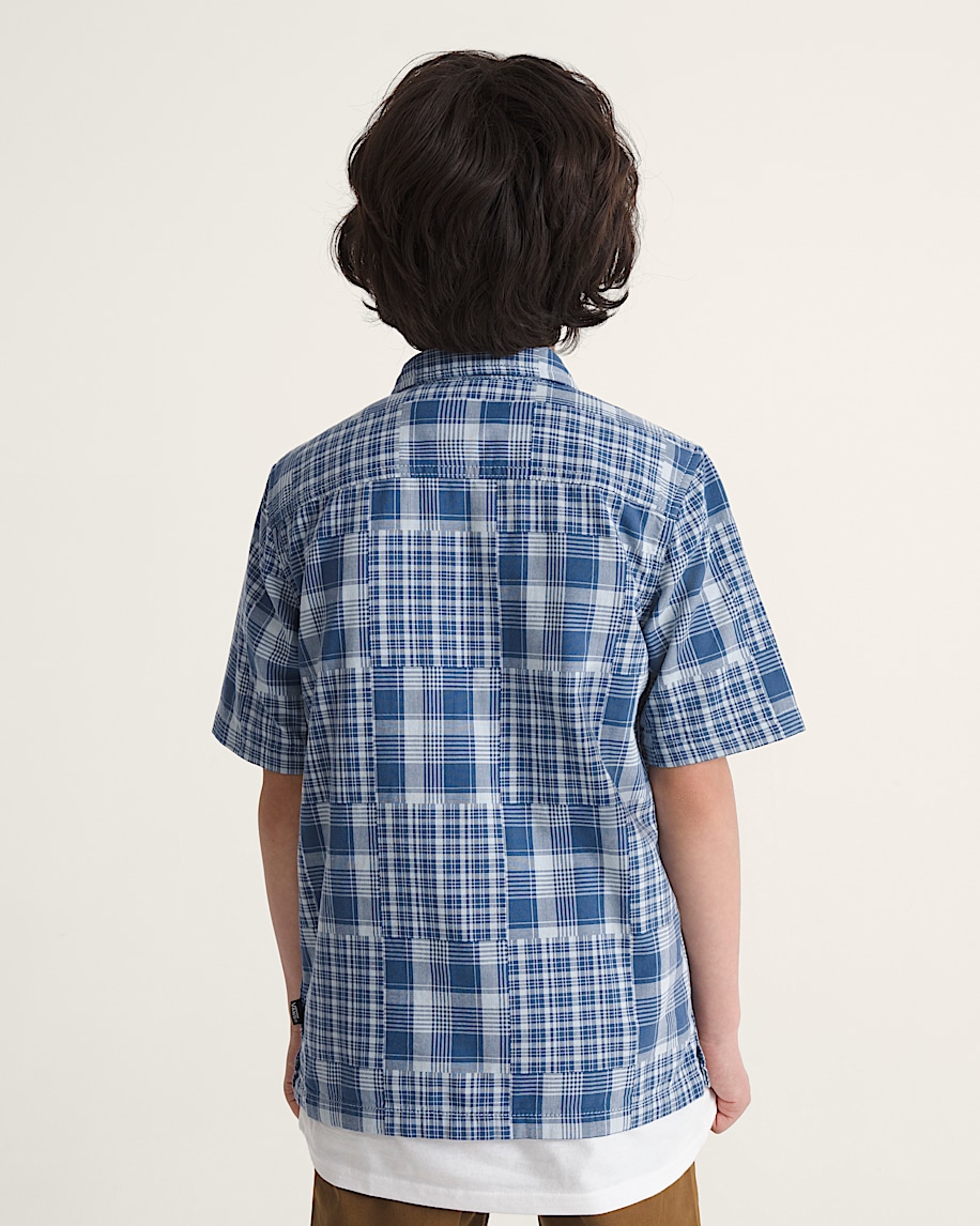 Kids Larkspur Plaid Shirt VANS True Navy Blue ALT3