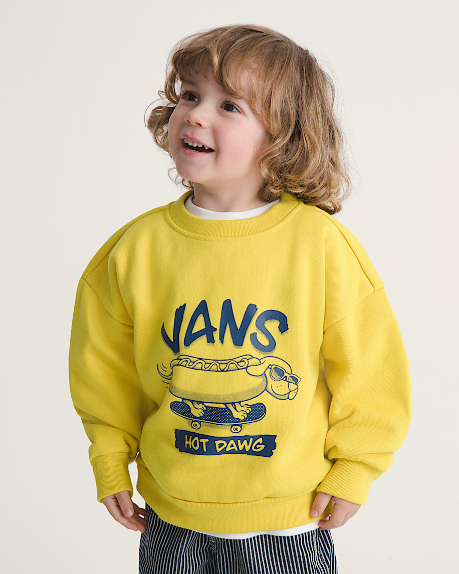 Little Kids Hot Dawg Crew Sweatshirt VANS Dusty Gold ALT2