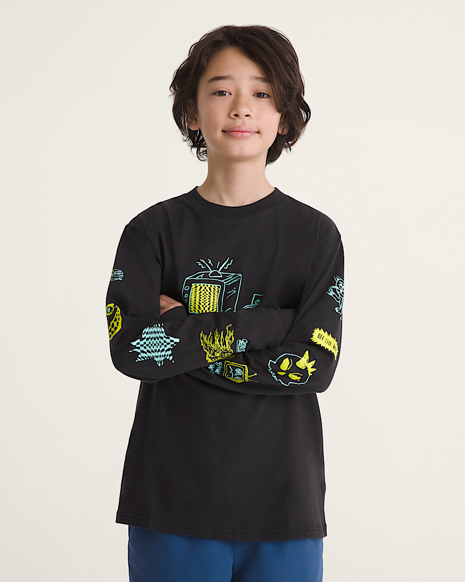 Kids Zoned Out Long Sleeve TShirt VANS Black ALT2