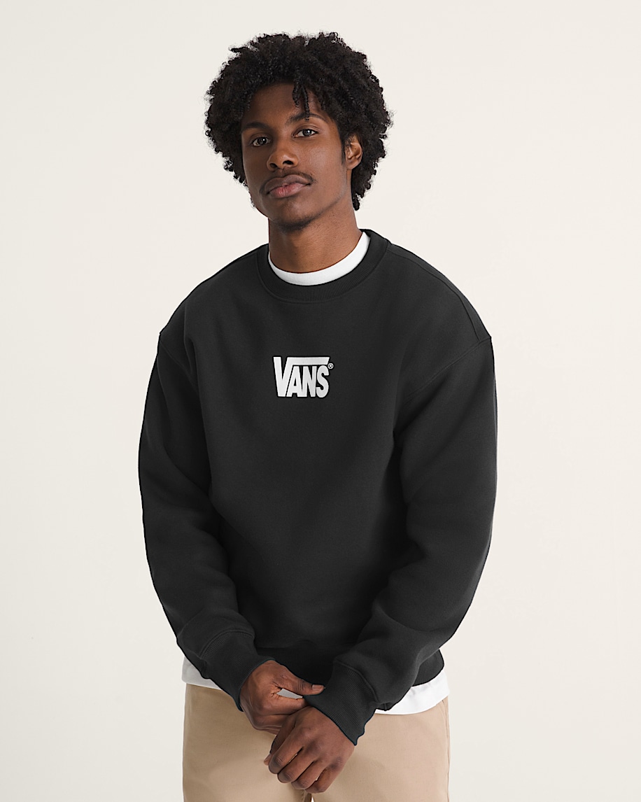 Stretch Logo Crew Sweatshirt VANS Black  White ALT2