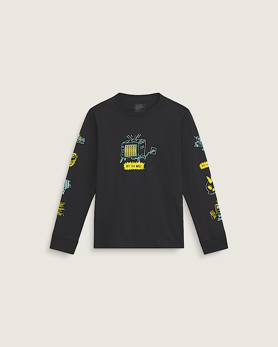 Kids Zoned Out Long Sleeve TShirt VANS Black HERO
