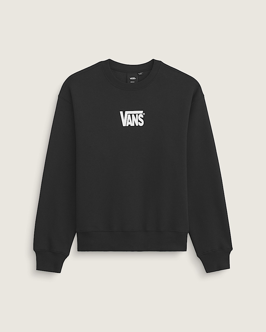 Stretch Logo Crew Sweatshirt VANS Black  White HERO