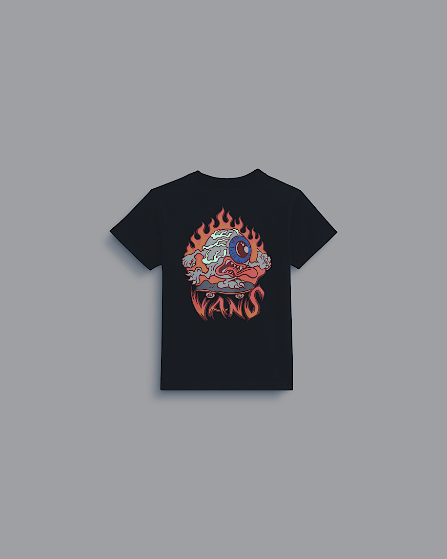 Little Kids Eye Skate Glow In The Dark TShirt VANS GlowintheDark  Black ALT2