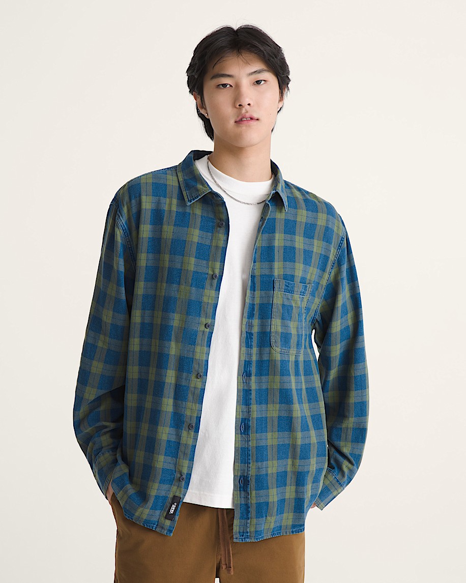 Lawson Solid Oxford Long Sleeve Shirt VANS Green Balsam ALT2
