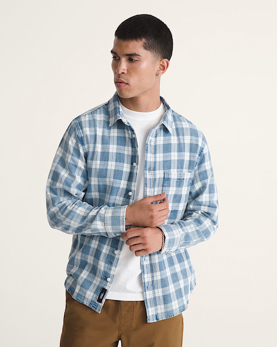 Lawson Solid Oxford Long Sleeve Shirt VANS Bleach Indigo ALT2