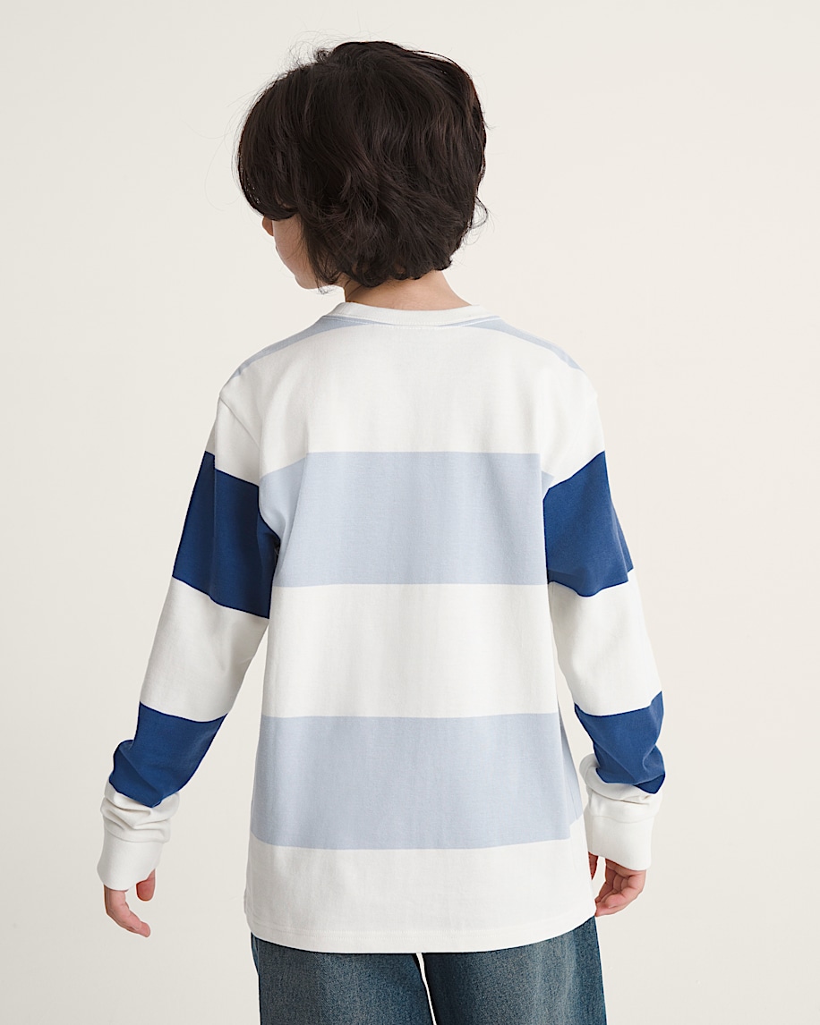 Kids Rugby Stripe Long Sleeve Knit VANS Soft Slate Blue ALT3