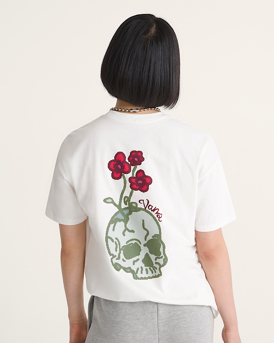 Hand Drawn Floral TShirt VANS Marshmallow White ALT3