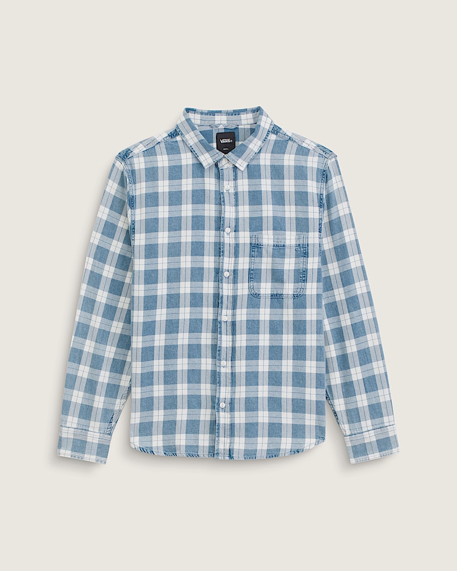 Lawson Solid Oxford Long Sleeve Shirt VANS Bleach Indigo HERO