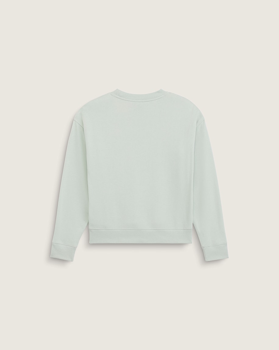 Kids Script Logo Oversized Crew Sweatshirt VANS Dusty Mint Green ALT1