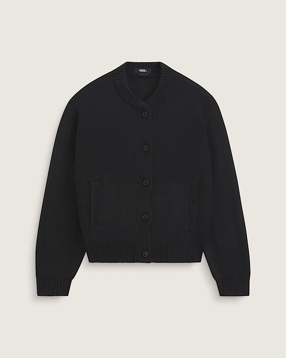 Teddy Round Neck Cardigan VANS Black HERO