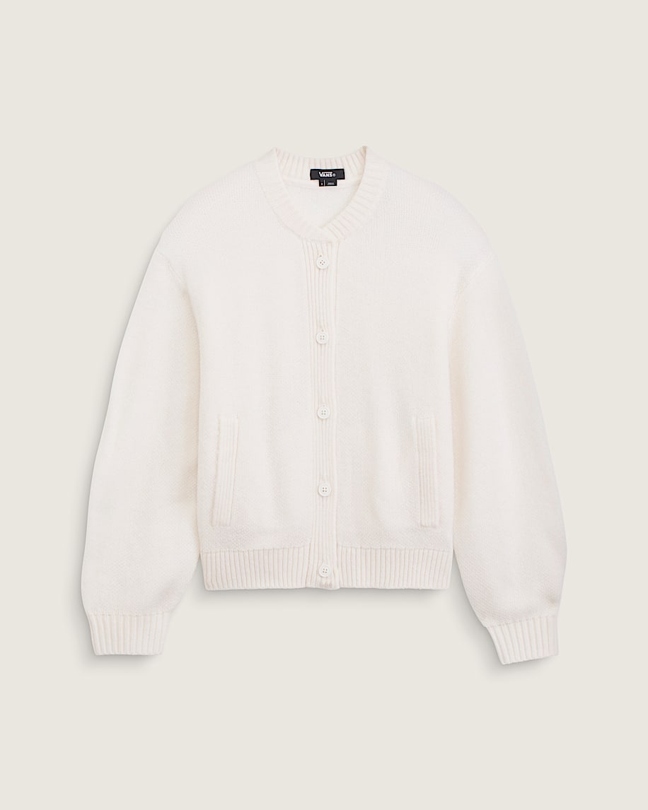 Teddy Round Neck Cardigan VANS Egret White HERO