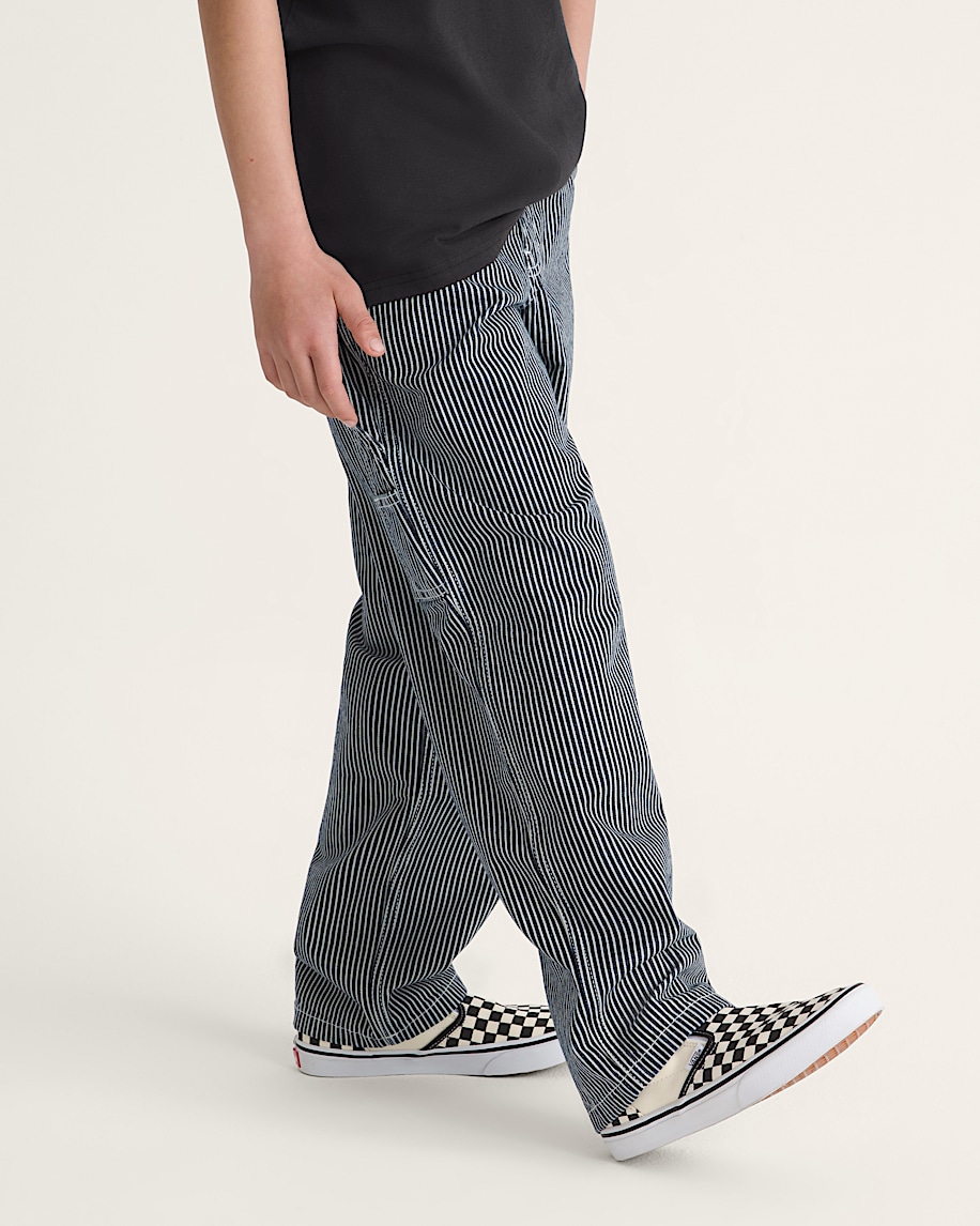 Kids Drill Chore Carpenter Loose Stripe Pants VANS Indigo ALT5