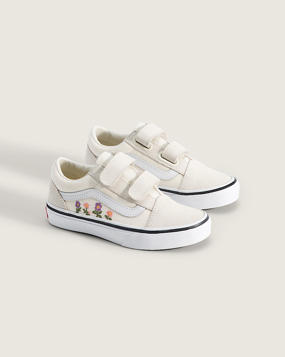 Little Kids Old Skool V Shoe VANS Floral Embroidery Marshmallow ALT1