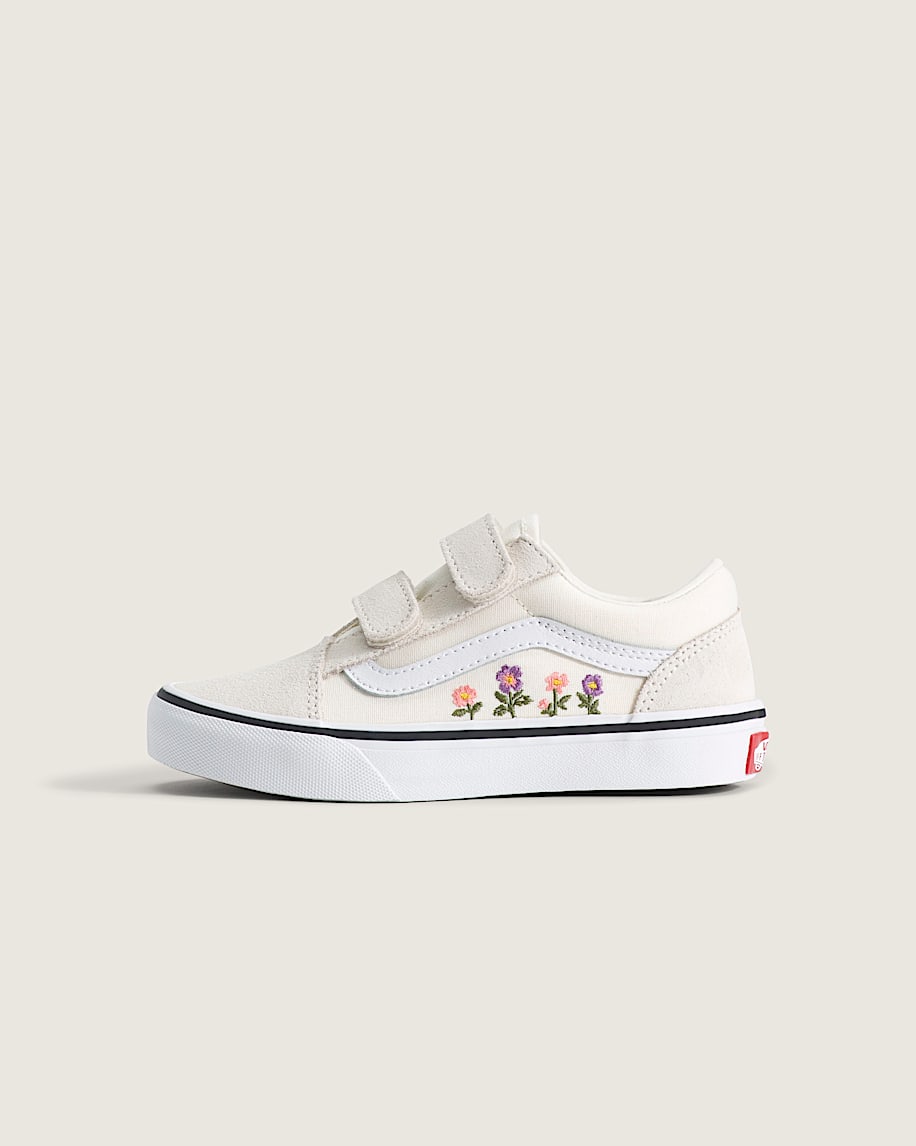 Little Kids Old Skool V Shoe VANS Floral Embroidery Marshmallow HERO