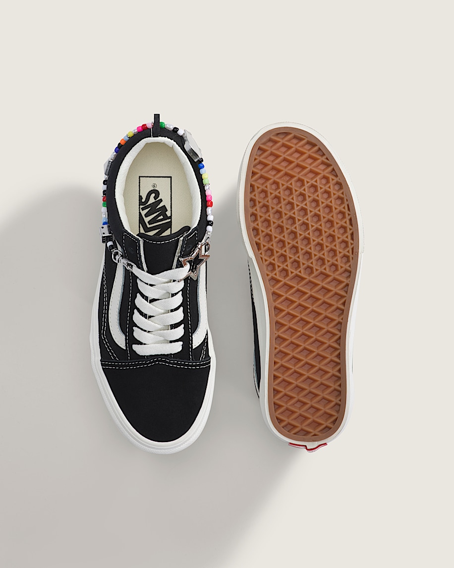 Big Kids Old Skool Shoe VANS Charms Black  Marshmallow ALT2