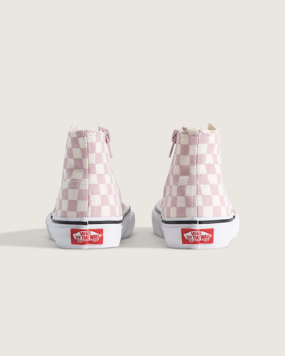 Little Kids Authentic Hi 20 Zip Shoe VANS Checkerboard Pale Petal Pink ALT3