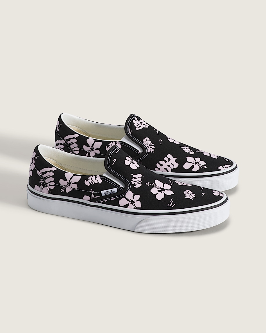 Chaussure Classic SlipOn VANS Noir  Rose ALT1
