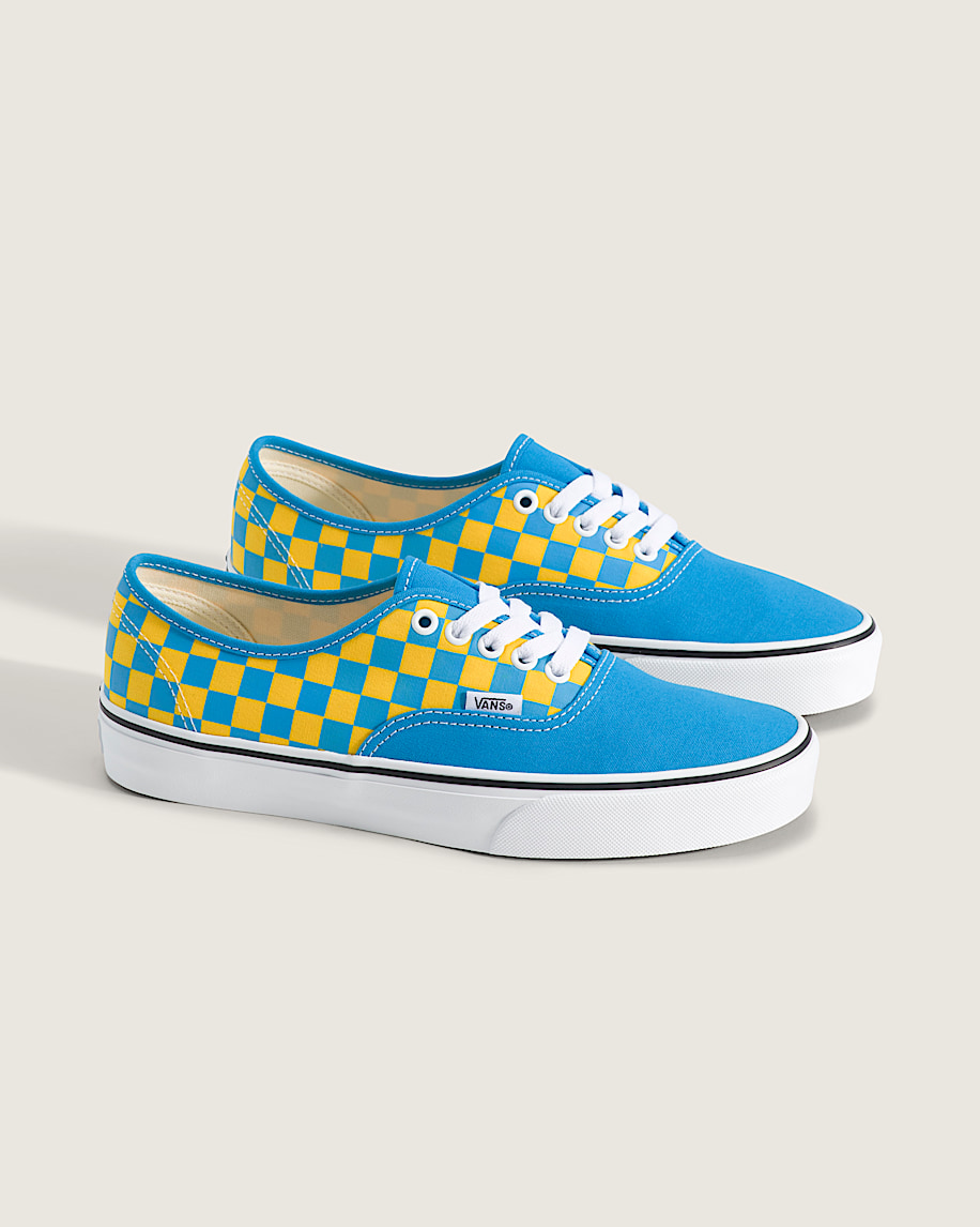 Authentic Shoe VANS Checkerboard Blue  Yellow ALT1